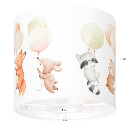 BRILAGI - Abajur universal BOBO E27 Ø 15 cm alb/cu animăluțe