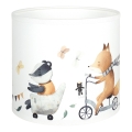Brilagi - Abajur universal BOBO E27 Ø 15 cm alb/cu motive cu animale