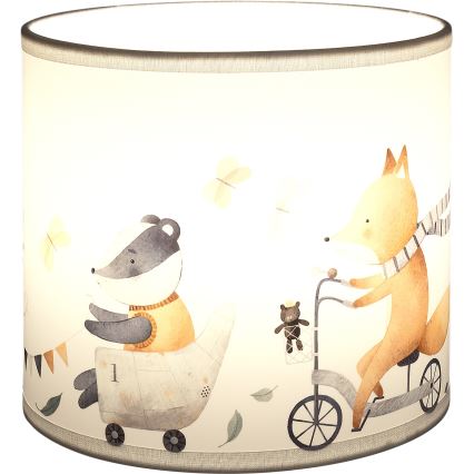 Brilagi - Abajur universal BOBO E27 Ø 15 cm alb/cu motive cu animale