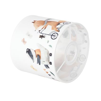 Brilagi - Abajur universal BOBO E27 Ø 15 cm alb/cu motive cu animale