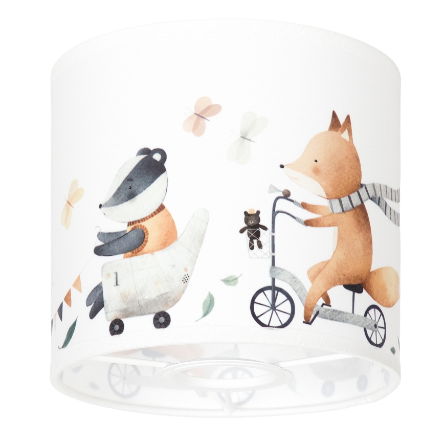 Brilagi - Abajur universal BOBO E27 Ø 15 cm alb/cu motive cu animale