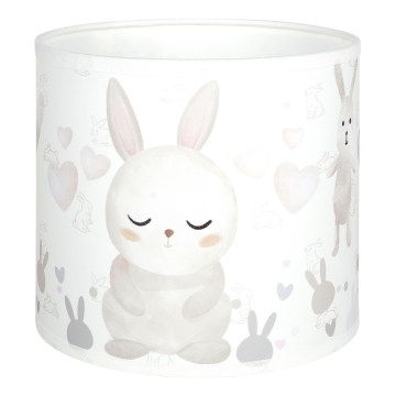 Brilagi - Abajur universal BOBO E27 Ø 15 cm alb/iepurași