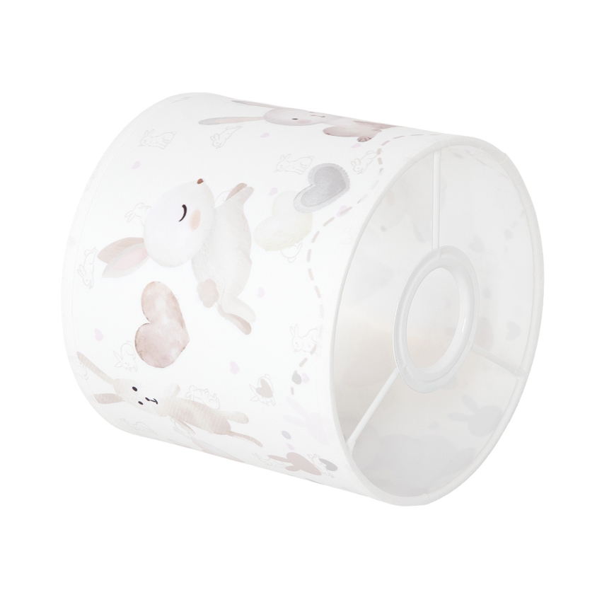 Brilagi - Abajur universal BOBO E27 Ø 15 cm alb/iepurași