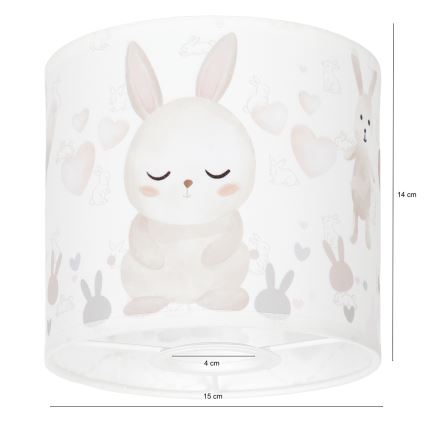 Brilagi - Abajur universal BOBO E27 Ø 15 cm alb/iepurași