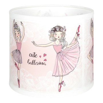 Brilagi - Abajur universal BOBO E27 Ø 15 cm alb/roz cu imprimeu de balerine