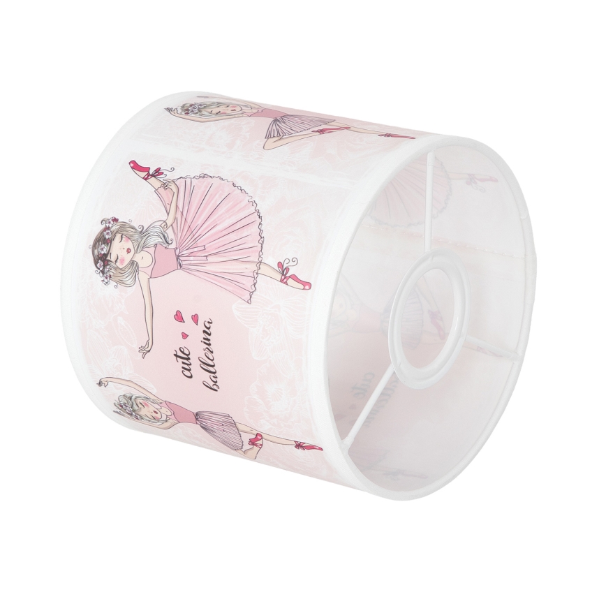 Brilagi - Abajur universal BOBO E27 Ø 15 cm alb/roz cu imprimeu de balerine