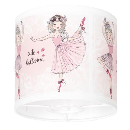 BRILAGI - Abajur universal BOBO E27 Ø 15 cm alb/roz cu imprimeu de balerine