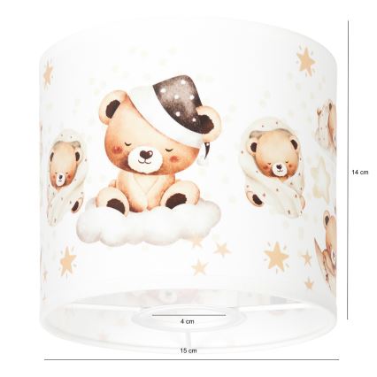 BRILAGI - Abajur universal BOBO E27 Ø 15 cm alb/ursuleți