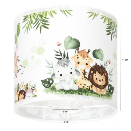 Brilagi - Abajur universal BOBO E27 Ø 15 cm alb/verde/junglă