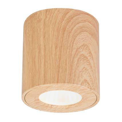 Brilagi - Corp de iluminat LED RGBW reglabil pentru baie MIA 1xGU10/4,8W/230V 3000K 84x80 mm, decor stejar, IP44 + telecomandă