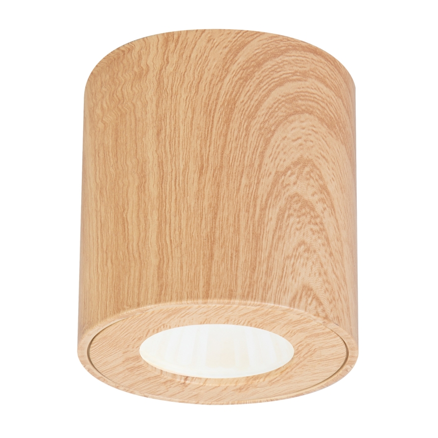 Brilagi - Corp de iluminat LED RGBW reglabil pentru baie MIA 1xGU10/4,8W/230V 3000K 84x80 mm, decor stejar, IP44 + telecomandă