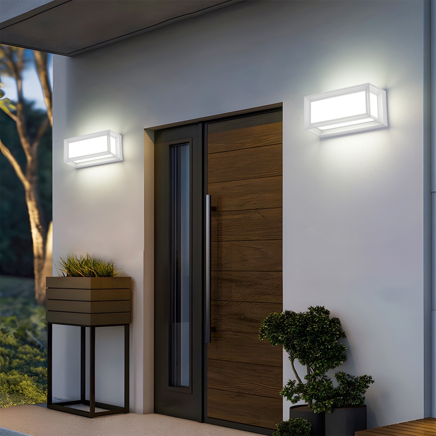 Brilagi - Aplică LED de exterior PARKER, 12W, 230V, 3000/4500/6000K, alb, IP44