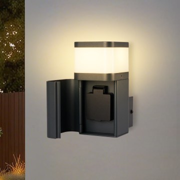 Brilagi - Aplică de exterior cu priză SCHUKO PILLAR 1xG9/11W/230V IP44 antracit