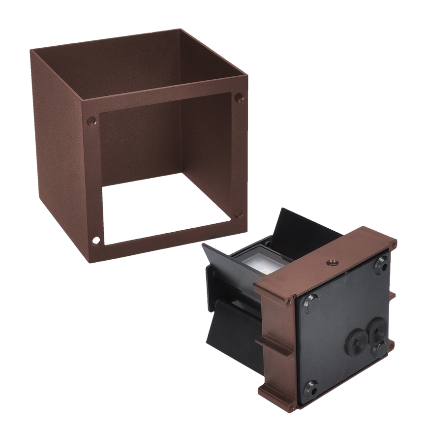 Brilagi - Aplică de exterior CUBE LED/6W/230V maro IP54