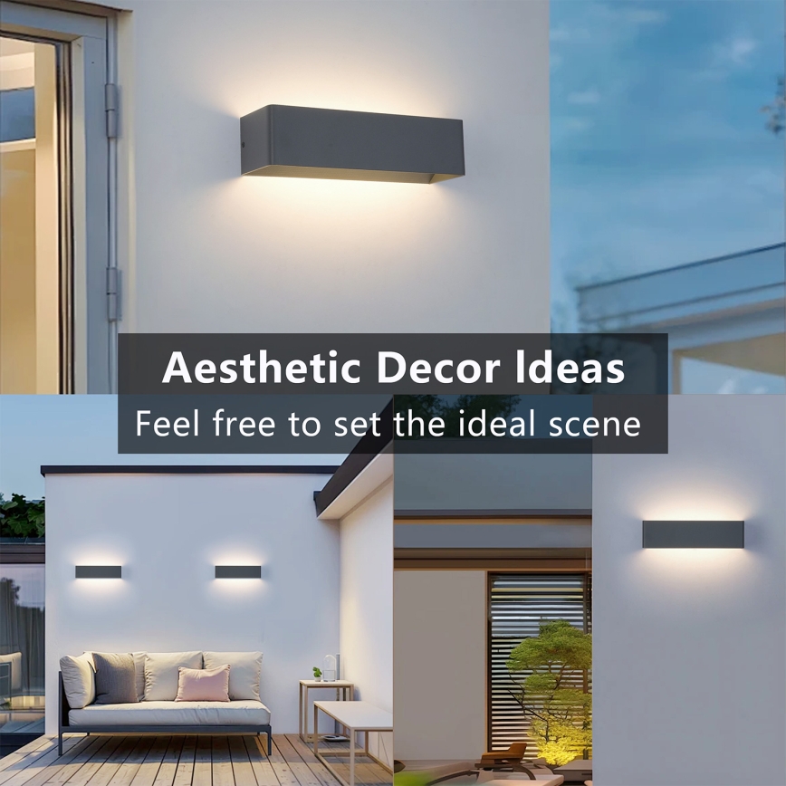 Brilagi - Aplică de perete pentru exterior DONNANI LED, 12W/230V, 30 cm, antracit, IP44
