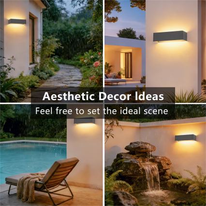 Brilagi - Aplică de perete pentru exterior DONNANI LED, 12W/230V, 30 cm, antracit, IP44