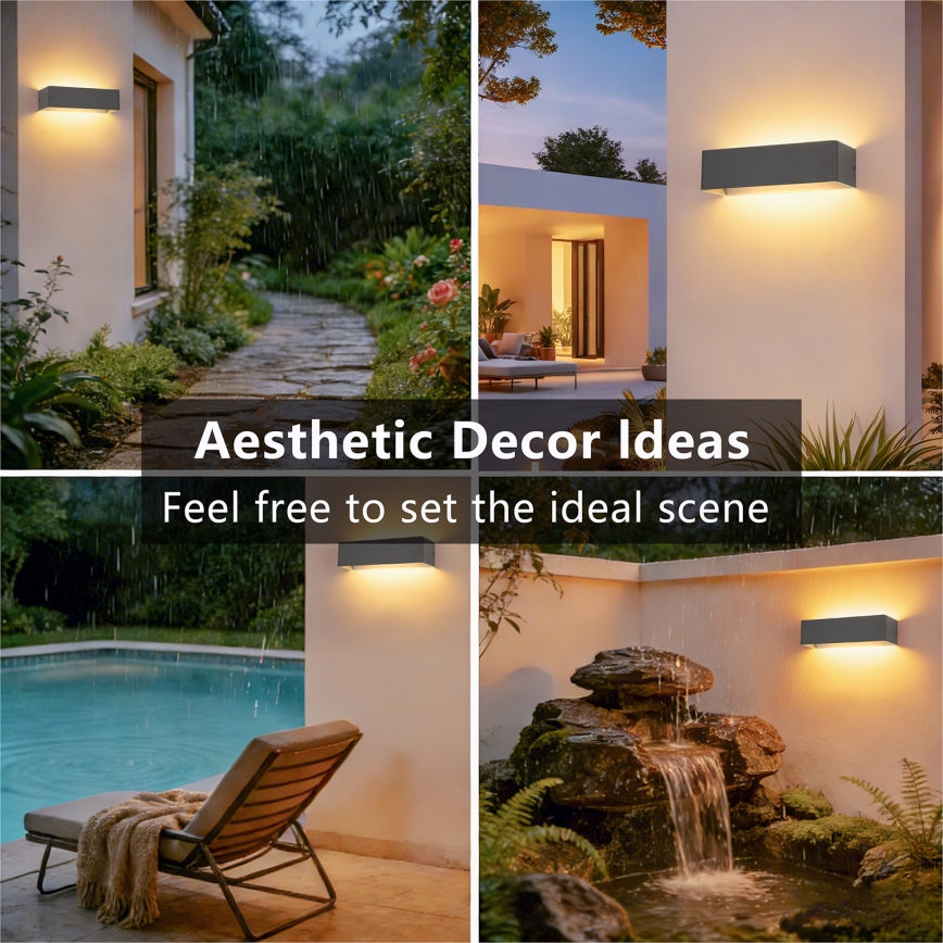 Brilagi - Aplică de perete pentru exterior DONNANI LED, 12W/230V, 30 cm, antracit, IP44