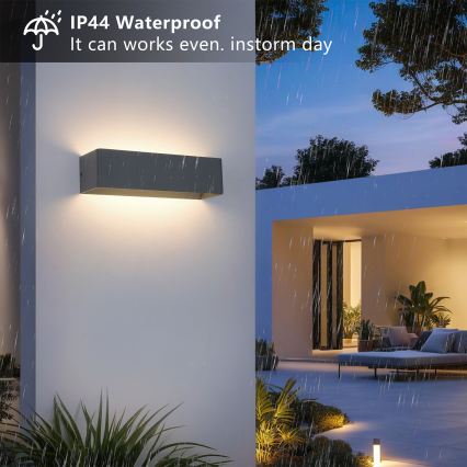 Brilagi - Aplică de perete pentru exterior DONNANI LED, 12W/230V, 30 cm, antracit, IP44