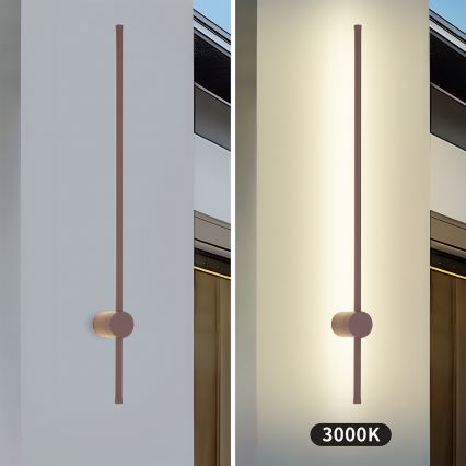 Brilagi - Aplică de perete LED pentru exterior AURA, 20 W, 230 V, 3000 K, IP54, 97 cm, maro, CRI 90