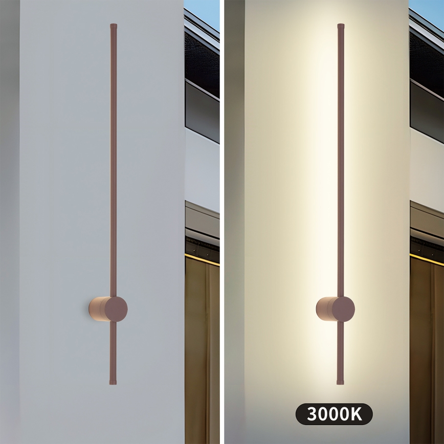 Brilagi - Aplică de perete LED pentru exterior AURA, 20 W, 230 V, 3000 K, IP54, 97 cm, maro, CRI 90