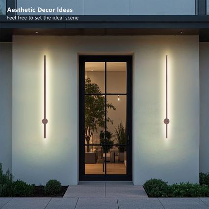 Brilagi - Aplică de perete LED pentru exterior AURA, 20 W, 230 V, 3000 K, IP54, 97 cm, maro, CRI 90