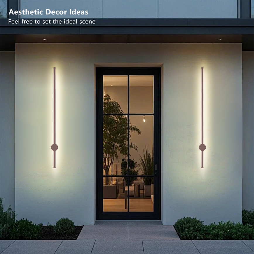 Brilagi - Aplică de perete LED pentru exterior AURA, 20 W, 230 V, 3000 K, IP54, 97 cm, maro, CRI 90