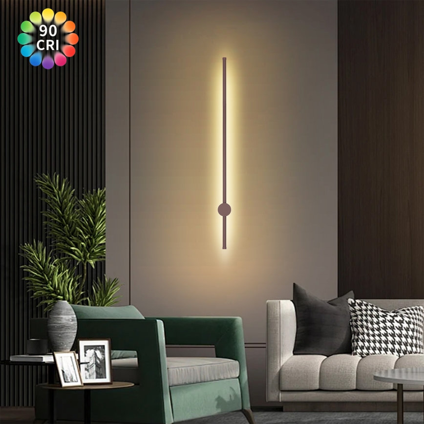 Brilagi - Aplică de perete LED pentru exterior AURA, 20 W, 230 V, 3000 K, IP54, 97 cm, maro, CRI 90