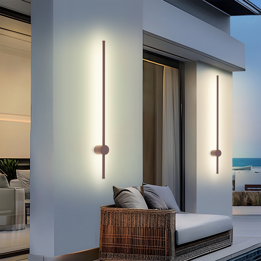 Brilagi - Aplică de perete LED pentru exterior AURA, 20 W, 230 V, 3000 K, IP54, 97 cm, maro, CRI 90