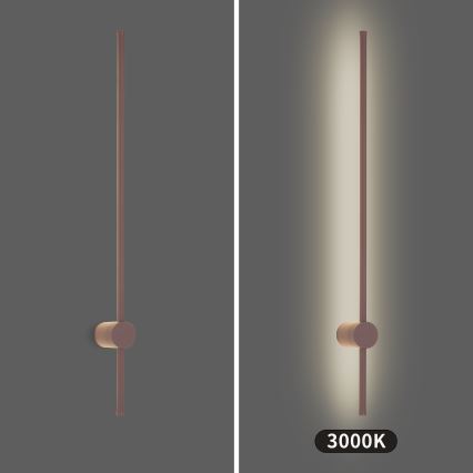 Brilagi - Aplică de perete LED pentru exterior AURA, 20 W, 230 V, 3000 K, IP54, 97 cm, maro, CRI 90