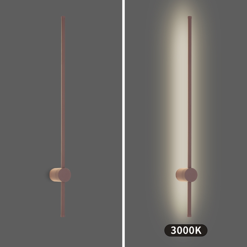 Brilagi - Aplică de perete LED pentru exterior AURA, 20 W, 230 V, 3000 K, IP54, 97 cm, maro, CRI 90