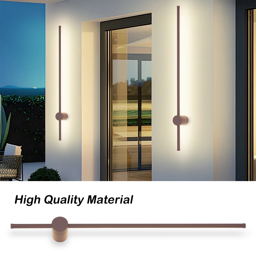 Brilagi - Aplică de perete LED pentru exterior AURA, 20 W, 230 V, 3000 K, IP54, 97 cm, maro, CRI 90