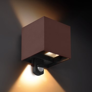 Brilagi - aplică de exterior LED cu senzor CUBE LED/6W/230V, maro, IP65