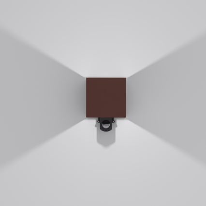 Brilagi - aplică de exterior LED cu senzor CUBE LED/6W/230V, maro, IP65