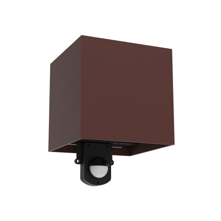 Brilagi - aplică de exterior LED cu senzor CUBE LED/6W/230V, maro, IP65