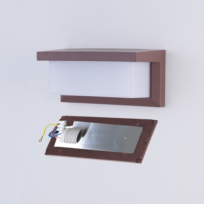 Brilagi - BRICKY Aplica de perete LED RGBW reglabilă pentru exterior, 1 x E27 / 15 W / 230 V, 2700-6500 K, IP54, maro