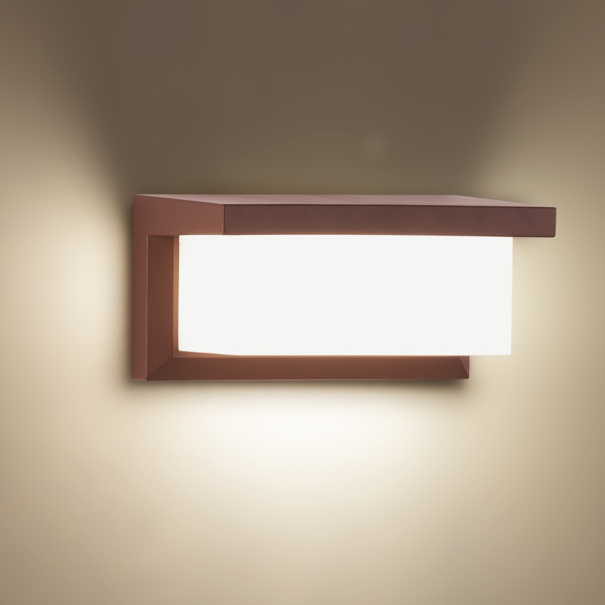 Brilagi - BRICKY Aplica de perete LED RGBW reglabilă pentru exterior, 1 x E27 / 15 W / 230 V, 2700-6500 K, IP54, maro