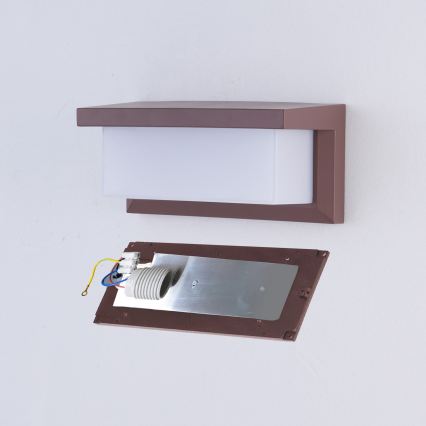 Brilagi - BRICKY Aplica de perete LED RGBW reglabilă pentru exterior, 1 x E27 / 15 W / 230 V, 2700-6500 K, IP54, maro