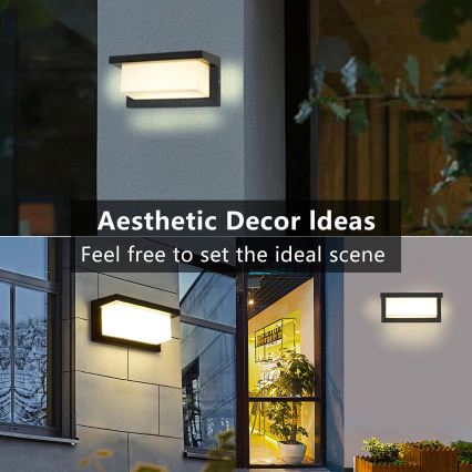Brilagi - Aplica LED RGBW reglabilă pentru exterior BRICKY 1xE27/9W/230V 2700-6500K IP54 negru