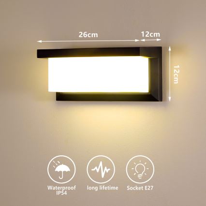 Brilagi - Aplica LED RGBW reglabilă pentru exterior BRICKY 1xE27/9W/230V 2700-6500K IP54 negru