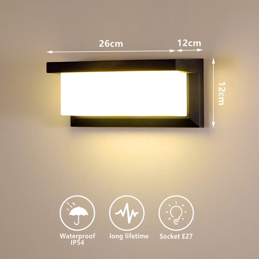 Brilagi - Aplica LED RGBW reglabilă pentru exterior BRICKY 1xE27/9W/230V 2700-6500K IP54 negru