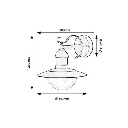 Brilagi - Aplica de exterior MOLDE 1xE27/60W/230V IP44 negru