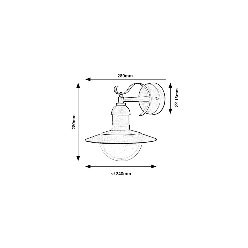 Brilagi - Aplica de exterior MOLDE 1xE27/60W/230V IP44 negru