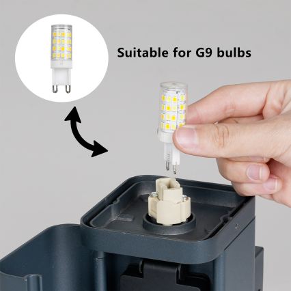 Brilagi - Aplică de exterior cu priză SCHUKO PILLAR 1xG9/11W/230V IP44 antracit