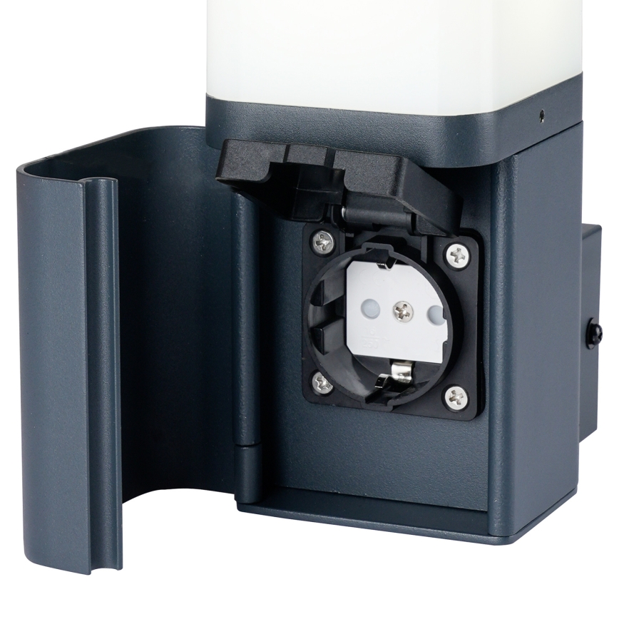 Brilagi - Aplică de exterior cu priză SCHUKO PILLAR 1xG9/11W/230V IP44 antracit