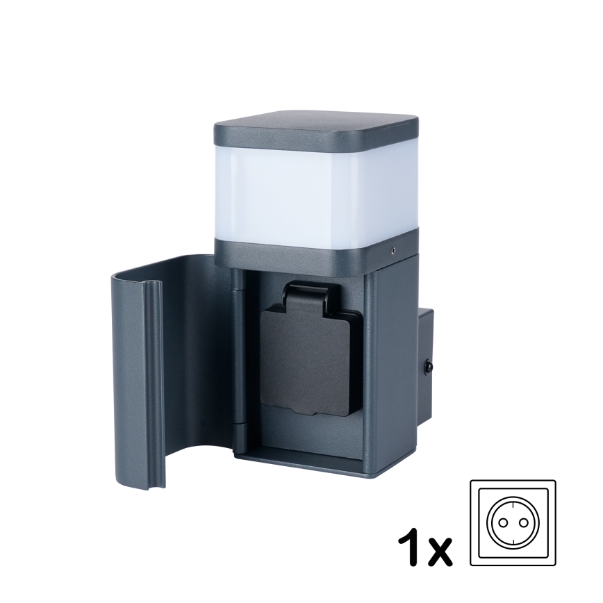 Brilagi - Aplică de exterior cu priză SCHUKO PILLAR 1xG9/11W/230V IP44 antracit