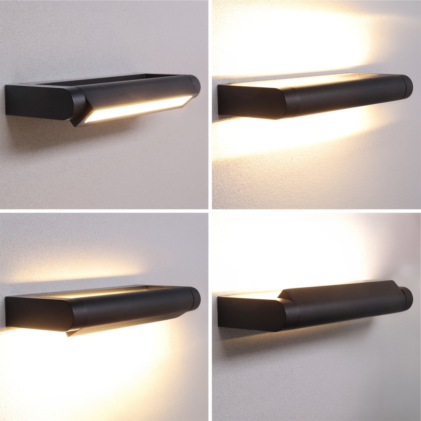 Brilagi - Aplică de exterior SALERNO LED, 12W, 230V, 35,5 cm, negru, IP65