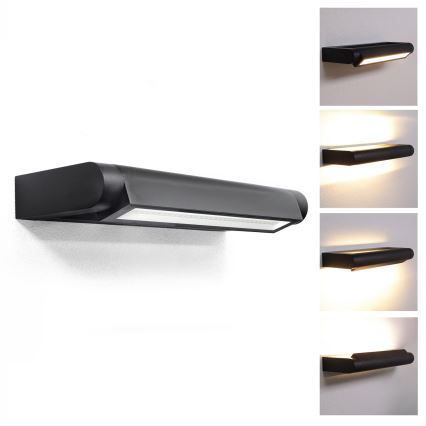 Brilagi - Aplică de exterior SALERNO LED, 12W, 230V, 35,5 cm, negru, IP65