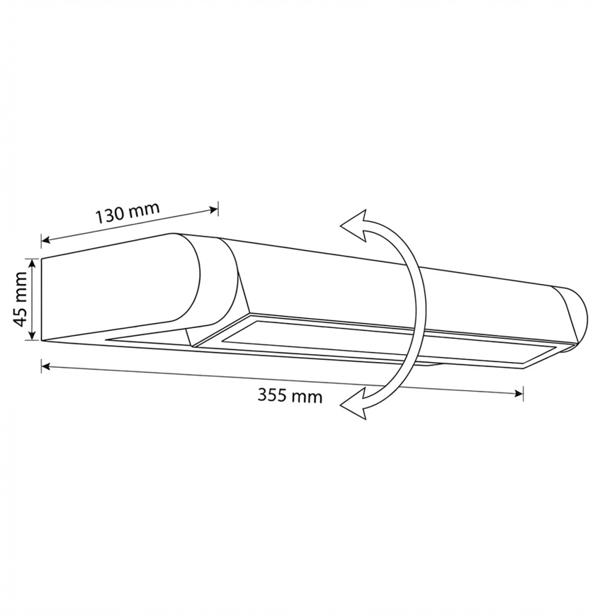Brilagi - Aplică de exterior SALERNO LED, 12W, 230V, 35,5 cm, negru, IP65