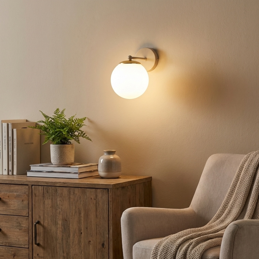 Brilagi - Aplica de perete 1xE27/60W/230V bej/auriu