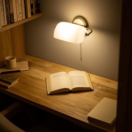 Brilagi - Aplica de perete BANK OFFICE 1xE27/60W/230V, alamă/albă